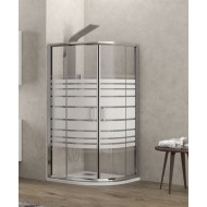 Karag New Flora 200 Καμπίνα Ντουζιέρας Μπάνιου Ημικυκλική με Συρόμενη Πόρτα 80Χ80Χ180cm Serigrafato