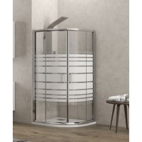 Karag New Flora 200 Καμπίνα Ντουζιέρας Μπάνιου Ημικυκλική με Συρόμενη Πόρτα 80Χ80Χ180cm Serigrafato