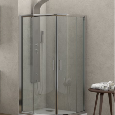 Karag New Flora 200 Καμπίνα Ντουζιέρας Μπάνιου Ημικυκλική με Συρόμενη Πόρτα 80Χ80Χ180cm Clear Glass