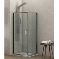Karag New Flora 100 Καμπίνα Ντουζιέρας Μπάνιου με Συρόμενη Πόρτα 80Χ80Χ180cm Clear Glass