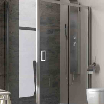 Karag New Flora 500 New SN-10 Καμπίνα Ντουζιέρας Μπάνιου με Συρόμενη Πόρτα 100x70x180cm Clear Glass