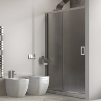 Karag New Flora 500 Καμπίνα Ντουζιέρας Μπάνιου Ευθεία με Συρόμενη Πόρτα 140x180cm Fabric