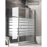 Karag New Flora 500 New SN-10 Καμπίνα Ντουζιέρας Μπάνιου με Συρόμενη Πόρτα 100Χ90Χ180cm Serigrafato