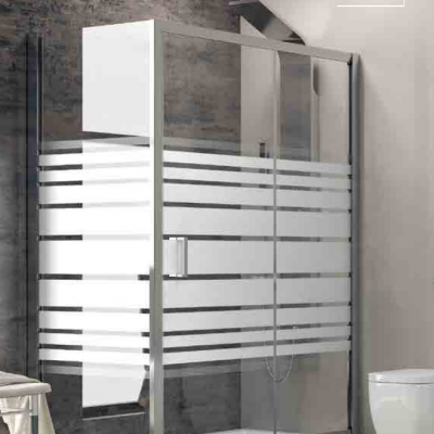 Karag New Flora 500 New SN-10 Καμπίνα Ντουζιέρας Μπάνιου με Συρόμενη Πόρτα 100Χ70Χ180cm Serigrafato