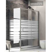 Karag New Flora 500 New SN-10 Καμπίνα Ντουζιέρας Μπάνιου με Συρόμενη Πόρτα 140Χ70Χ180cm Serigrafato