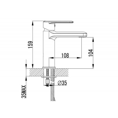 Karag Pearl Αναμεικτική Μπαταρία Νιπτήρα Ασημί ZQ16328C