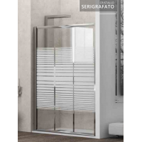 Karag Penta 300 Διαχωριστικό Ντουζιέρας με Συρόμενη Πόρτα 150x180cm Serigrafato