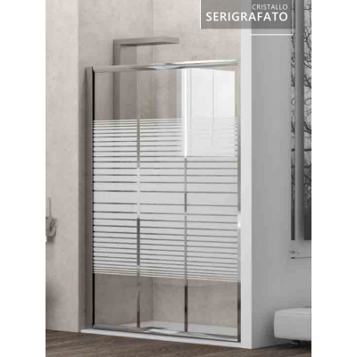 Karag Penta 300 Καμπίνα Ντουζιέρας Μπάνιου Ευθεία με Συρόμενες Πόρτες 140x180cm Serigrafato