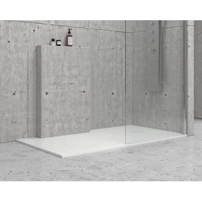 Karag Pietra Ορθογώνια Ντουζιέρα 80x160cm Bianco