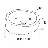 Karag River Stone NRS3 40 Επικαθήμενος Νιπτήρας Πέτρινος 45x45cm Γκρι
