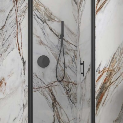 Karag S 28 Porta Nero Διαχωριστικό Ντουζιέρας με Ανοιγόμενη Πόρτα 75x200cm Clear Glass