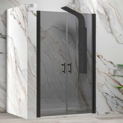 Karag S 28 Sallon Nero Διαχωριστικό Ντουζιέρας με Ανοιγόμενη Πόρτα 105x200cm Fume