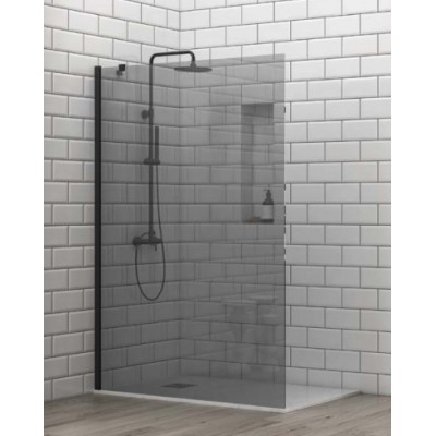 Karag S 28F Διαχωριστικό Ντουζιέρας Μαύρο 80x200cm Clear Glass Nero Fume