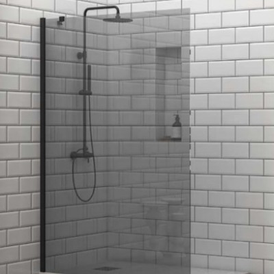 Karag S 28F Διαχωριστικό Ντουζιέρας Μαύρο 70x200cm Clear Glass Nero Fume