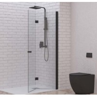 Karag S 7 Nero Διαχωριστικό Ντουζιέρας Μαύρο με Πτυσσόμενη Πόρτα 60x200cm Clear Glass