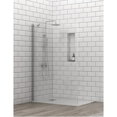 Karag S 28F Διαχωριστικό Ντουζιέρας 100x200cm Clear Glass Chrome