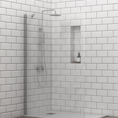 Karag S 28F Διαχωριστικό Ντουζιέρας 120x200cm Clear Glass Chrome