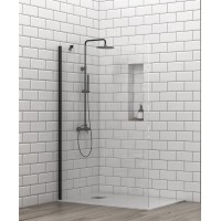 Karag S 28F Διαχωριστικό Ντουζιέρας Μαύρο 100x200cm Clear Glass Nero