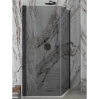 Karag S 28 & S 28 F Nero Μαύρη Καμπίνα Ντουζιέρας Μπάνιου με Ανοιγόμενη Πόρτα 75Χ90Χ200cm Fume