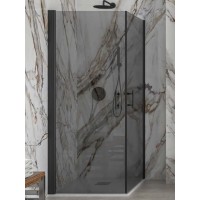Karag S 28 Alto Nero Μαύρη Καμπίνα Ντουζιέρας Μπάνιου με Ανοιγόμενη Πόρτα 75Χ80Χ200cm Fume