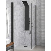 Karag S 28 Alto Nero Μαύρη Καμπίνα Ντουζιέρας Μπάνιου με Ανοιγόμενη Πόρτα 75Χ80Χ200cm Clear Glass