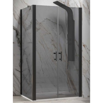 Karag S 28 Sallon Nero S-10P Μαύρη Καμπίνα Ντουζιέρας Μπάνιου με Ανοιγόμενη Πόρτα 85Χ80Χ200cm Fume