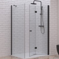 Karag S7 Black Walkin Καμπίνα Ντουζιέρας Μπάνιου με Σπαστή Πόρτα 60Χ100Χ200cm Clear Glass