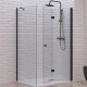 Karag S7 Black Walkin Καμπίνα Ντουζιέρας Μπάνιου με Σπαστή Πόρτα 90Χ70Χ200cm Clear Glass