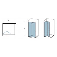 Karag S7 Chrome Walkin Καμπίνα Ντουζιέρας Μπάνιου με Σπαστή Πόρτα 90Χ110Χ200cm Clear Glass
