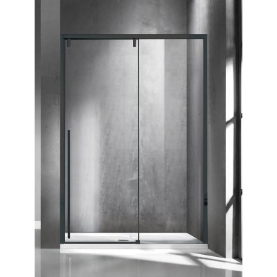 Karag Santorini 400 Διαχωριστικό Ντουζιέρας με Συρόμενη Πόρτα 140x200cm Clear Glass Nero