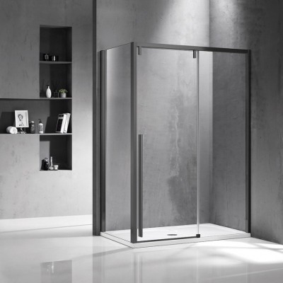 Karag Santorini 400 NR-10 Ανθρακί Καμπίνα Ντουζιέρας Μπάνιου με Συρόμενη Πόρτα 120x80x200cm Clear Glass Black Gun Metal
