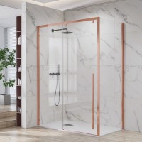 Karag Santorini 400 NR-10 Ροζ Χρυσή Καμπίνα Ντουζιέρας Μπάνιου με Συρόμενη Πόρτα 120x70x200cm Clear Glass Rose Gold