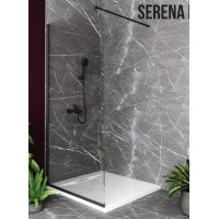 Orabella Serena Black Mat Διαχωριστικό Ντουζιέρας 80x200cm Clear Glass 30511