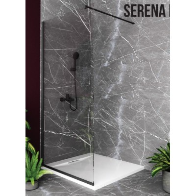 Orabella Serena Black Mat Διαχωριστικό Ντουζιέρας 120x185cm Clear Glass 30509