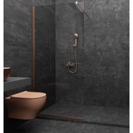 Orabella Serena Brushed Rose Gold Διαχωριστικό Ντουζιέρας 100x185cm Clear Glass 30557