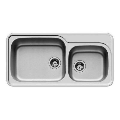 Pyramis Space Plus 2B Ένθετος Νεροχύτης Inox Σατινέ 96x48cm Ασημί 108716401