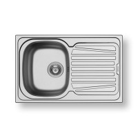 Pyramis Sparta 1B 1D Ένθετος Νεροχύτης Inox Σατινέ 79x50cm Ασημί 100125701