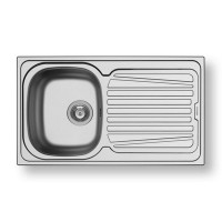 Pyramis Sparta 1B 1D Ένθετος Νεροχύτης Inox Σατινέ 86x50cm Ασημί  100129801