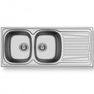 Pyramis Sparta 2B 1D Ένθετος Νεροχύτης Inox Σατινέ 116x50cm Ασημί 100129901