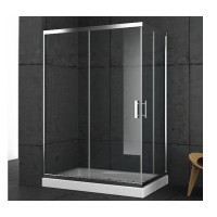 Orabella Stardust Easy Fix Καμπίνα Ντουζιέρας Μπάνιου με Συρόμενη Πόρτα 90Χ120Χ200cm Clear Glass Chrome 30629