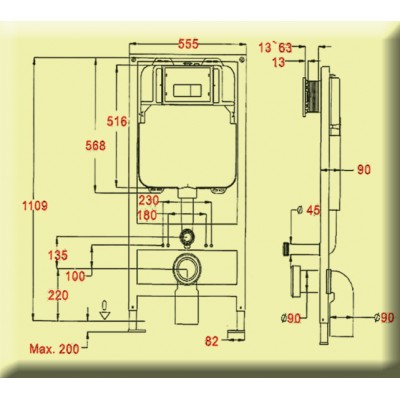 Gloria Maxi 27-1103 Εντοιχιζόμενο Πλαστικό Καζανάκι Ορθογώνιο Χαμηλής Πίεσης (27-1103)