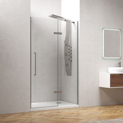 Karag Tinos 400 Chrome Διαχωριστικό Ντουζιέρας 80x200cm Clear Glass