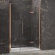 Karag Tinos 600 Rose Gold Καμπίνα Ντουζιέρας Μπάνιου με ανοιγόμενη πόρτα 165x200cm Clear Glass