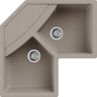 Elleci Unico Corner Granitek Ένθετος Νεροχύτης από Συνθετικό Γρανίτη 830x830cm Tortora