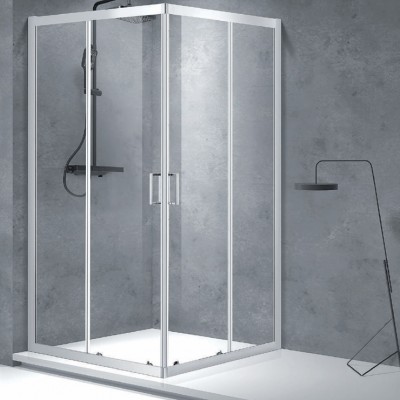 Aquarelle Venia 10 Καμπίνα Ντουζιέρας Μπάνιου με Συρόμενη Πόρτα 100Χ100Χ185cm Clear Glass