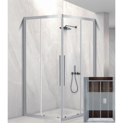 Aquarelle Venia 10 Plus Καμπίνα Ντουζιέρας Μπάνιου με Συρόμενη Πόρτα 110Χ110Χ200cm Mat Middle