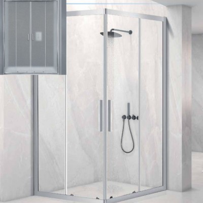 Aquarelle Venia 10 Plus Καμπίνα Ντουζιέρας Μπάνιου με Συρόμενη Πόρτα 100Χ100Χ195cm Mat