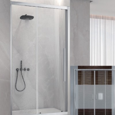 Aquarelle Venia 70 200 Plus Καμπίνα Ντουζιέρας Μπάνιου Ευθύγραμμη με Συρόμενη Πόρτα 100x200cm Middle Mat Chrome