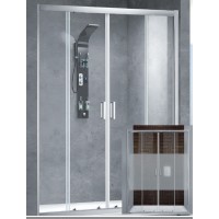 Aquarelle Venia 80 Καμπίνα Ντουζιέρας Μπάνιου Ευθύγραμμη με Συρόμενες Πόρτες 140x185cm Middle Mat