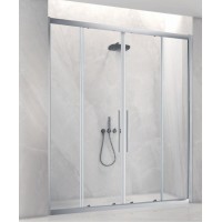 Aquarelle Venia 80 Plus Καμπίνα Ντουζιέρας Μπάνιου Ευθύγραμμη με Συρόμενες Πόρτες 150x200cm Clear Glass